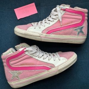 NIB golden goose slides | Fuchsia with Camo